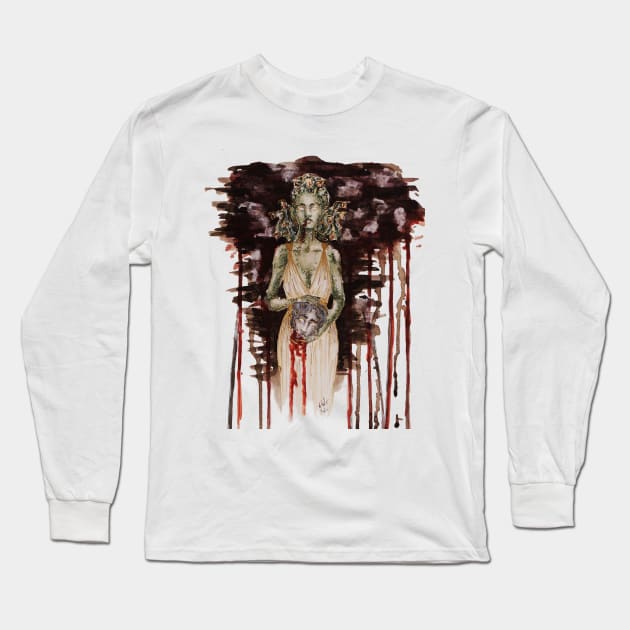 Medusa presents the head of Perseus Long Sleeve T-Shirt by Hlblng